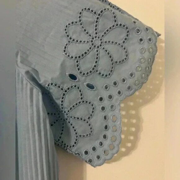 JCrew pleated eyelet-trim shirt in cotton poplin size S - Picture 5 of 11